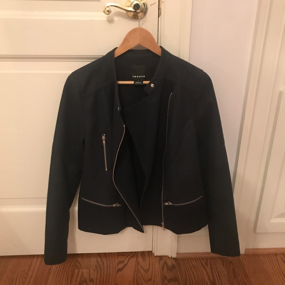 Trouvé navy blue moto jacket
